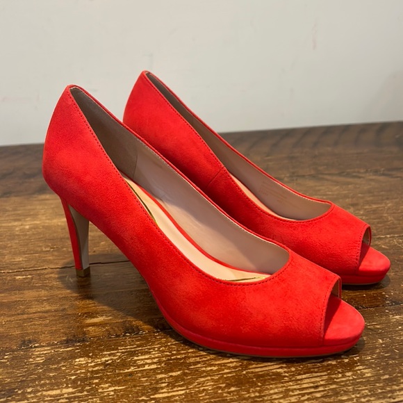 Cole Haan Shoes - Cole Haan Drado Platform Red Open Toe Pumps Heels Sz 6